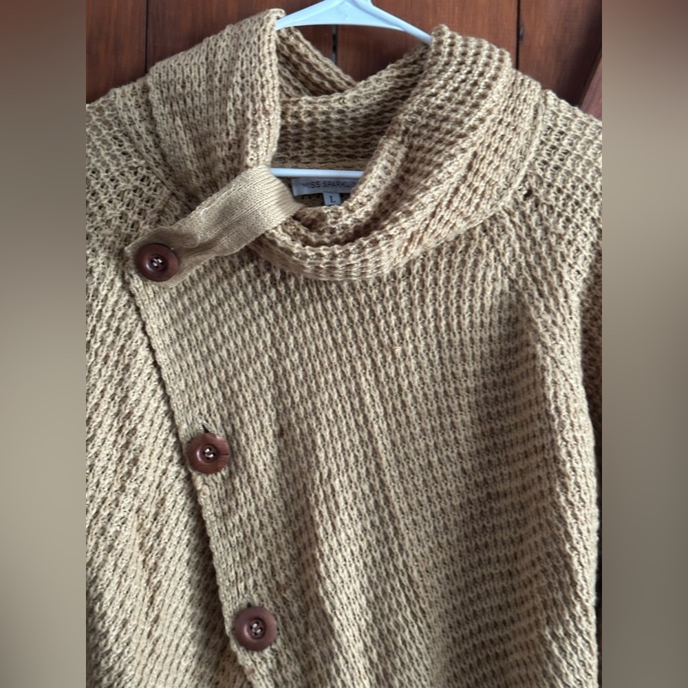 Miss Sparkling Tan Crow Neck Sweater